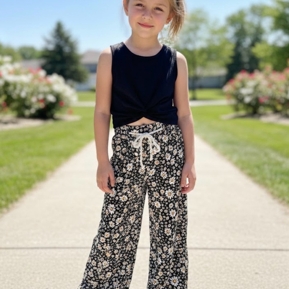 Floral Black and White Kids Matching Set